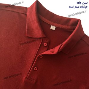 تیشرت یقه دار زرشکی